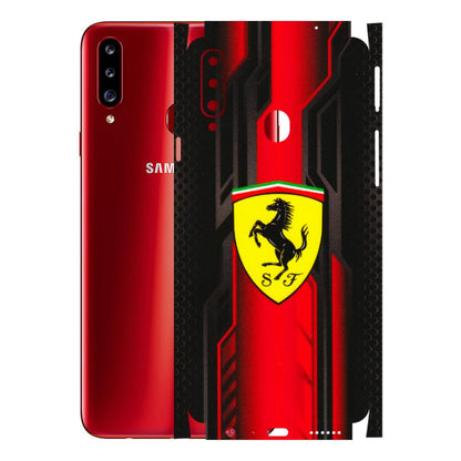 Samsung A/S Series Phone Skins (All Models) - Black Ferrari Logo - 3D Embossed Finish (L-253) Samsung Galaxy A20S