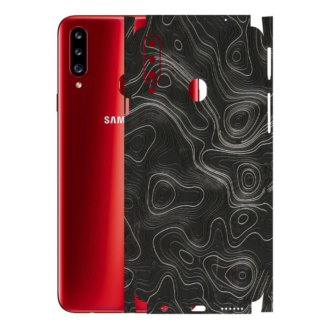 Samsung A/S Series Phone Skins (All Models) - Abstract White Line Map - 3D Embossed Finish (L-269) Samsung Galaxy A20S