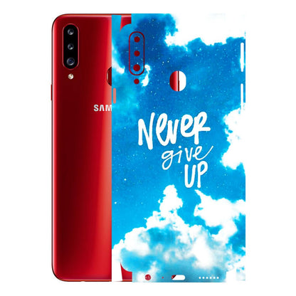 Samsung A/S Series Phone Skins (All Models) - Never Give Up - 3D Embossed Finish (L-279) Samsung Galaxy A20S