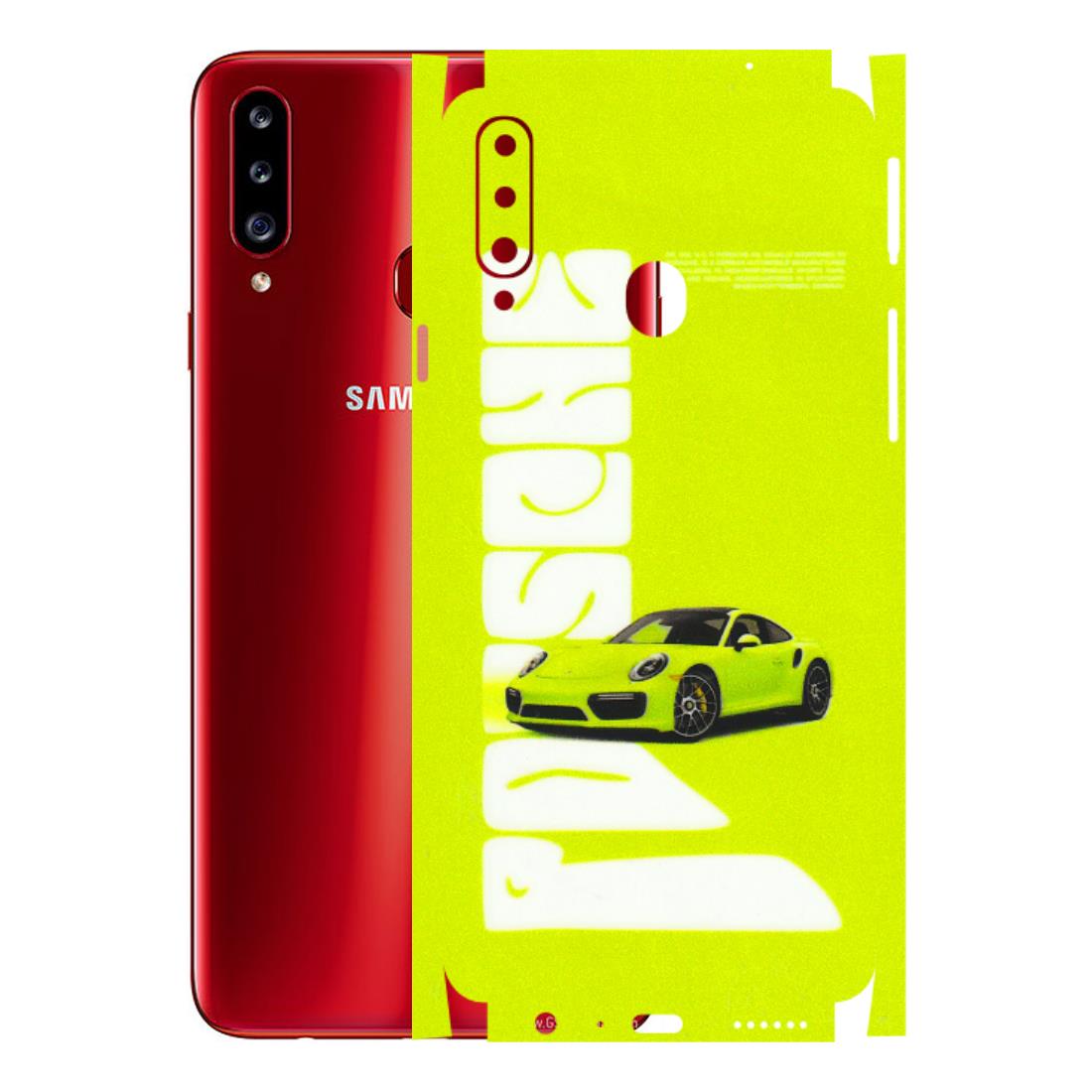 Samsung A/S Series Phone Skins (All Models) - Lime Green Porche - 3D Embossed Finish (L-30) Samsung Galaxy A20S
