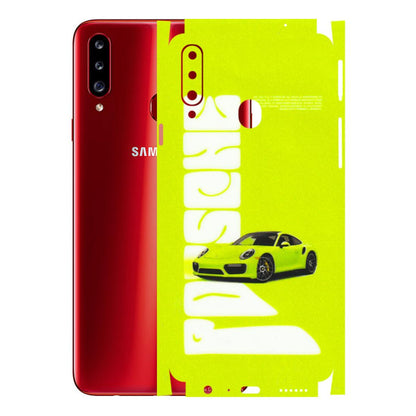 Samsung A/S Series Phone Skins (All Models) - Lime Green Porche - 3D Embossed Finish (L-30) Samsung Galaxy A20S