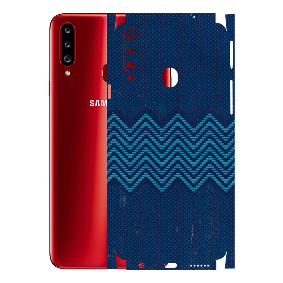 Samsung A/S Series Phone Skins (All Models) - Blue Sober Waves - 3D Embossed Finish (L-306) Samsung Galaxy A20S
