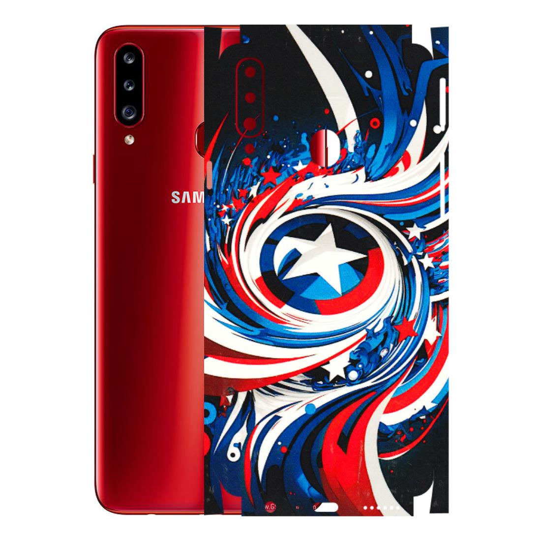 Samsung A/S Series Phone Skins (All Models) - Captain America Logo - 3D Embossed Finish (L-307) Samsung Galaxy A20S
