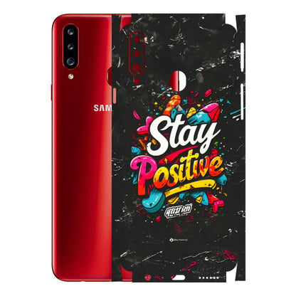 Samsung A/S Series Phone Skins (All Models) - Stay Positive Black - 3D Embossed Finish (L-31) Samsung Galaxy A20S