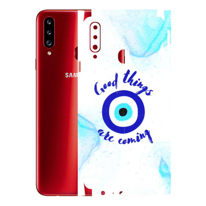 Samsung A/S Series Phone Skins (All Models) - Evil Eye Good Things Are Coming - 3D Embossed Finish (L-322) Samsung Galaxy A20S