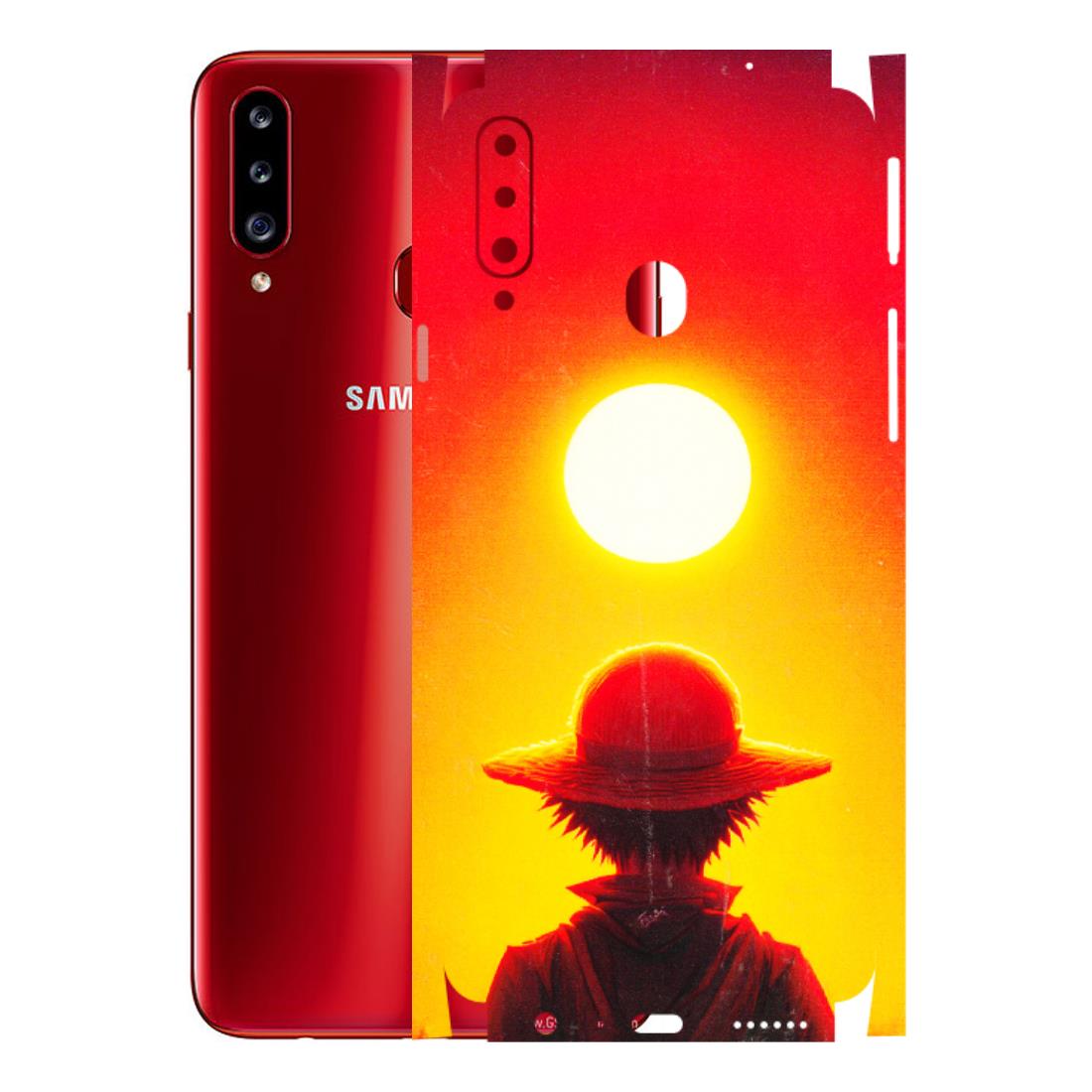Samsung A/S Series Phone Skins (All Models) - Cool Sunset With Monkey D.Luffy Anime - 3D Embossed Finish (L-329) Samsung Galaxy A20S