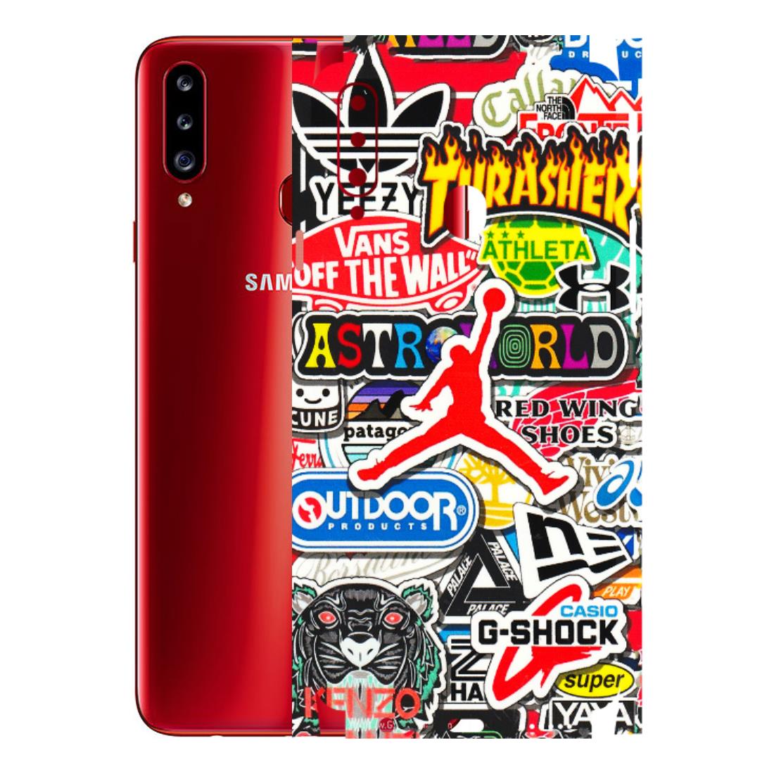 Samsung A/S Series Phone Skins (All Models) - Multi Brands Sticker Graffiti - 3D Embossed Finish (L-37) Samsung Galaxy A20S