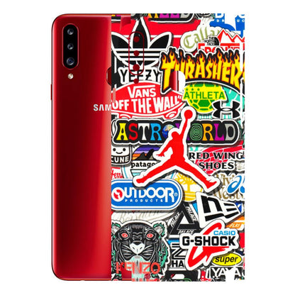 Samsung A/S Series Phone Skins (All Models) - Multi Brands Sticker Graffiti - 3D Embossed Finish (L-37) Samsung Galaxy A20S