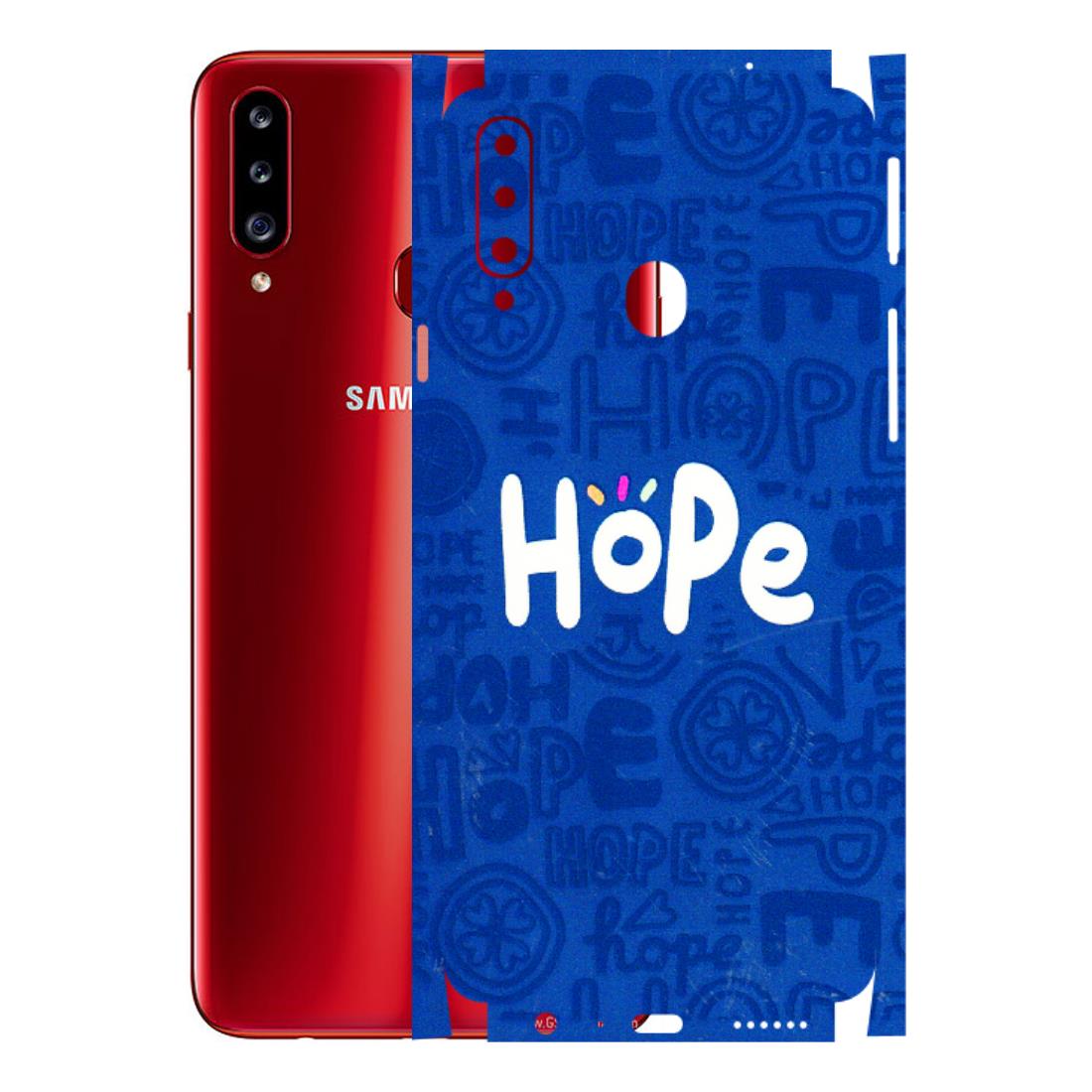 Samsung A/S Series Phone Skins (All Models) - Hope Doodles Blue - 3D Embossed Finish (L-43) Samsung Galaxy A20S