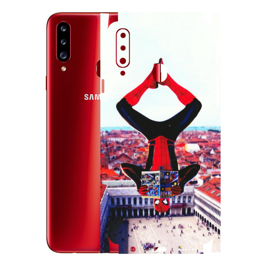 Samsung A/S Series Phone Skins (All Models) - Spiderman Hanging - 3D Embossed Finish (L-53) Samsung Galaxy A20S