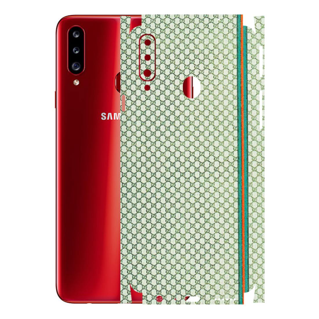Samsung A/S Series Phone Skins (All Models) - Gucci Fabric Pattern - 3D Embossed Finish (L-73) Samsung Galaxy A20S
