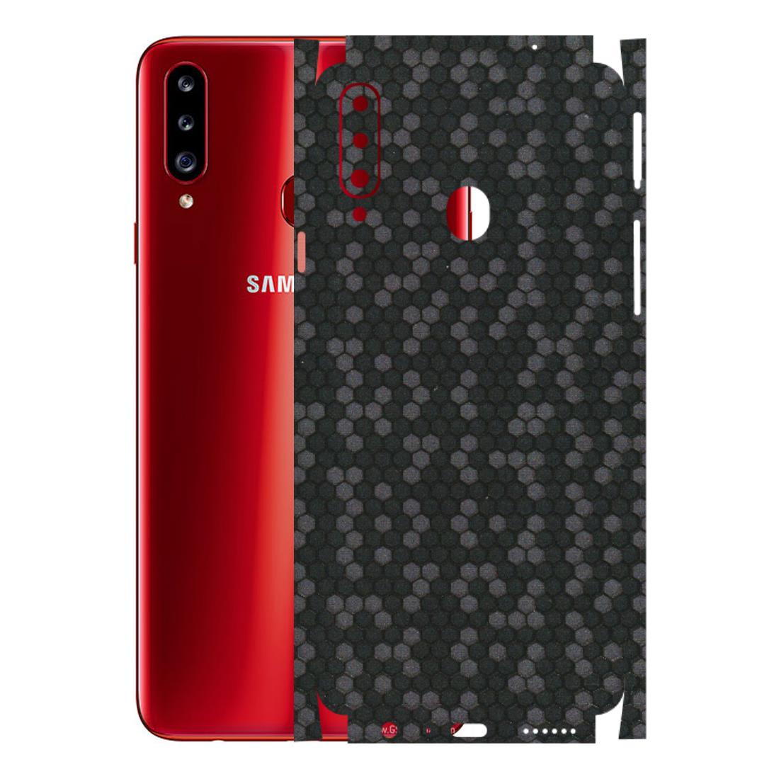 Samsung A/S Series Phone Skins (All Models) - Black Grey Honeycomb Sober - 3D Embossed Finish (L-85) Samsung Galaxy A20S