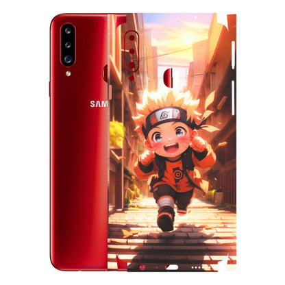 Samsung A/S Series Phone Skins (All Models) - Naruto Cute Toon Running - Matte Finish (M-04) Samsung Galaxy A20S