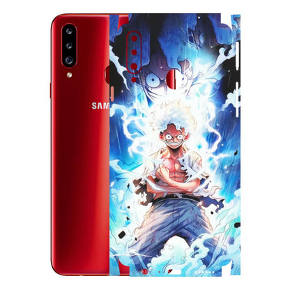 Samsung A/S Series Phone Skins (All Models) - Blue Thunder Luffy Anime - Matte Finish (M-132) Samsung Galaxy A20S