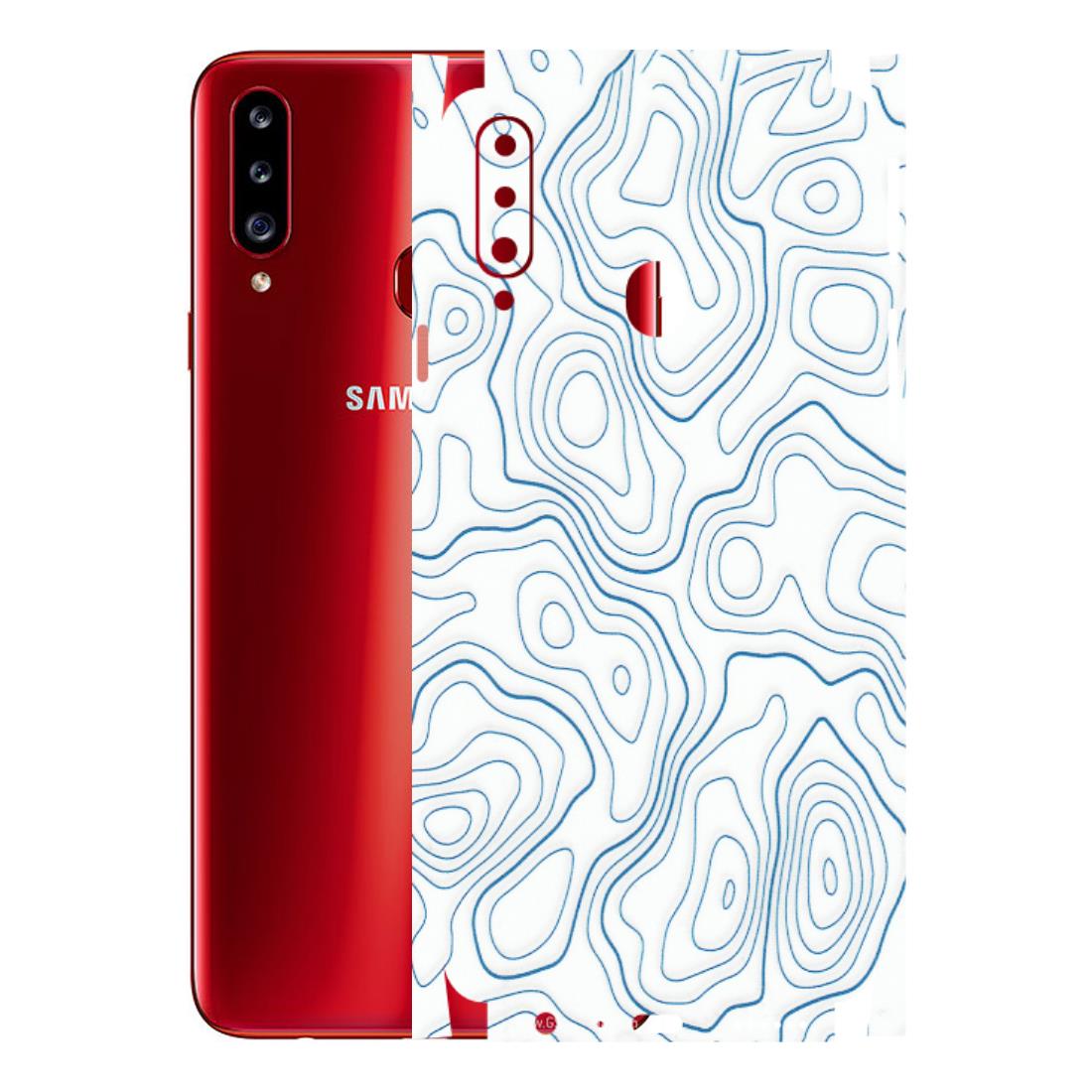 Samsung A/S Series Phone Skins (All Models) - Blue And White Swirls - Matte Finish (M-139) Samsung Galaxy A20S