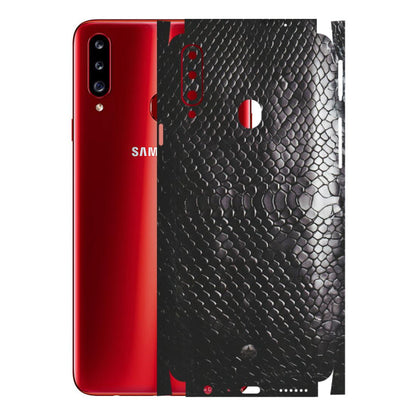 Samsung A/S Series Phone Skins (All Models) - Black Snack Leather - Matte Finish (M-147) Samsung Galaxy A20S