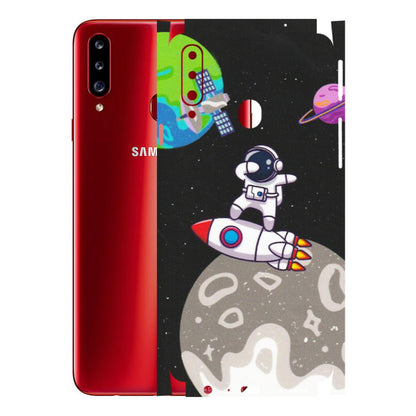 Samsung A/S Series Phone Skins (All Models) - Astronaut Vibing Toon Running - Matte Finish (M-39) Samsung Galaxy A20S