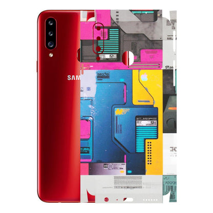 Samsung A/S Series Phone Skins (All Models) - Colourfull Motherboard Internals - Matte Finish (M-55) Samsung Galaxy A20S