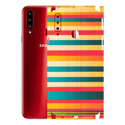 Samsung A/S Series Phone Skins (All Models) - Colourful Stripes Soothing Effect - Matte Finish (M-86) Samsung Galaxy A20S