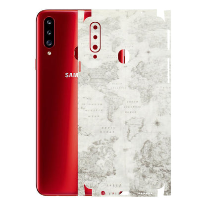 Samsung A/S Series Phone Skins (All Models) - World Travel Map - Transparent Finish (T-04) Samsung Galaxy A20S
