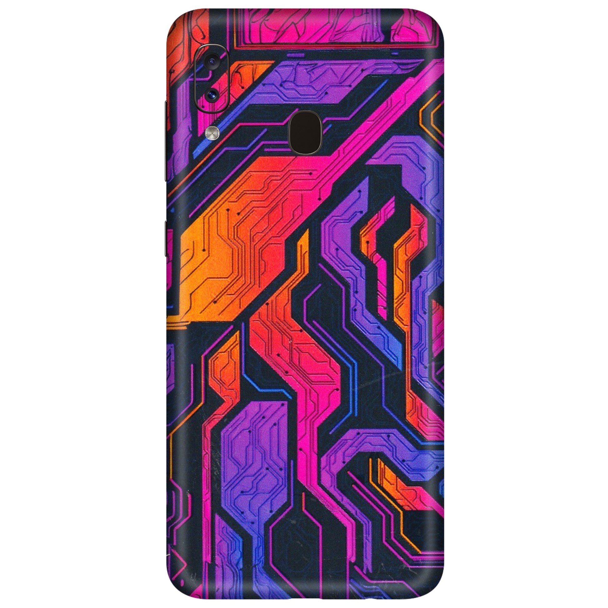 Samsung A/S Series Phone Skins (All Models) - Tech Circuits Futuristic - 3D Embossed Finish (L-07) Samsung Galaxy A20