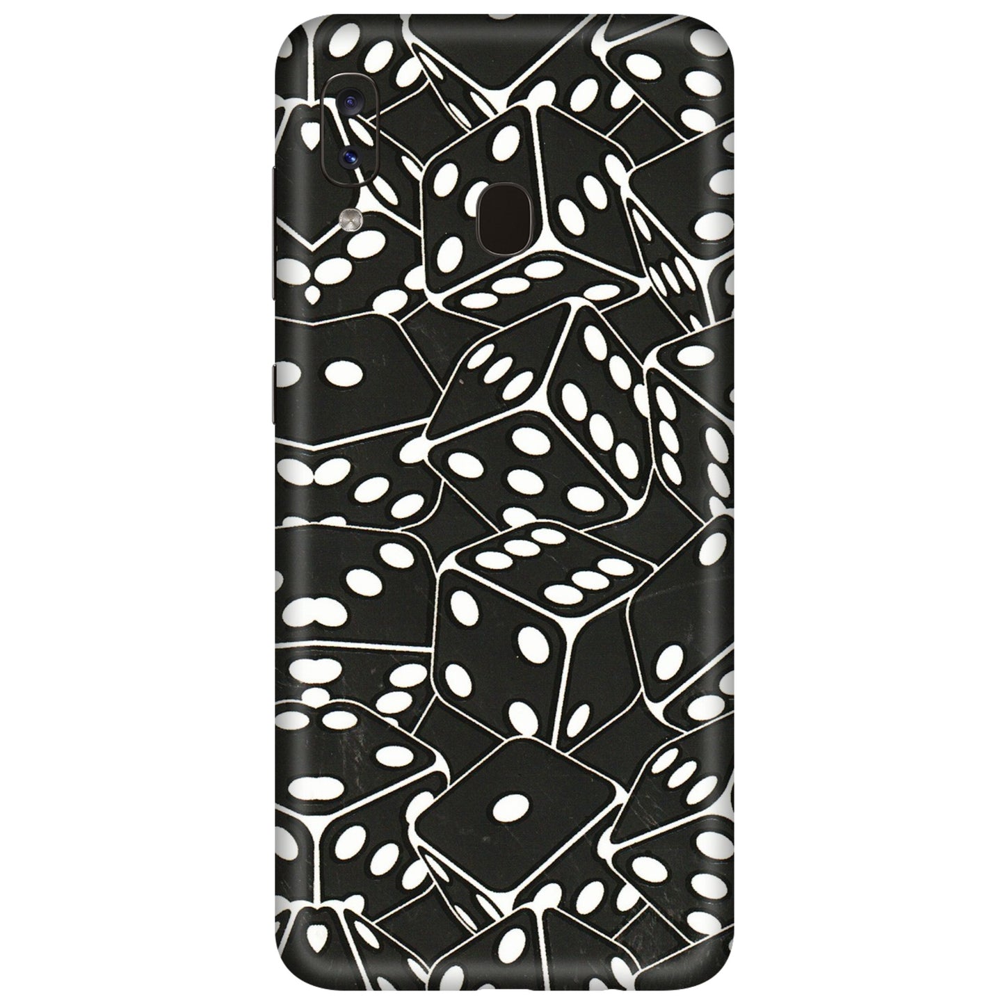 Samsung A/S Series Phone Skins (All Models) - Big Black Dices - 3D Embossed Finish (L-106) Samsung Galaxy A20