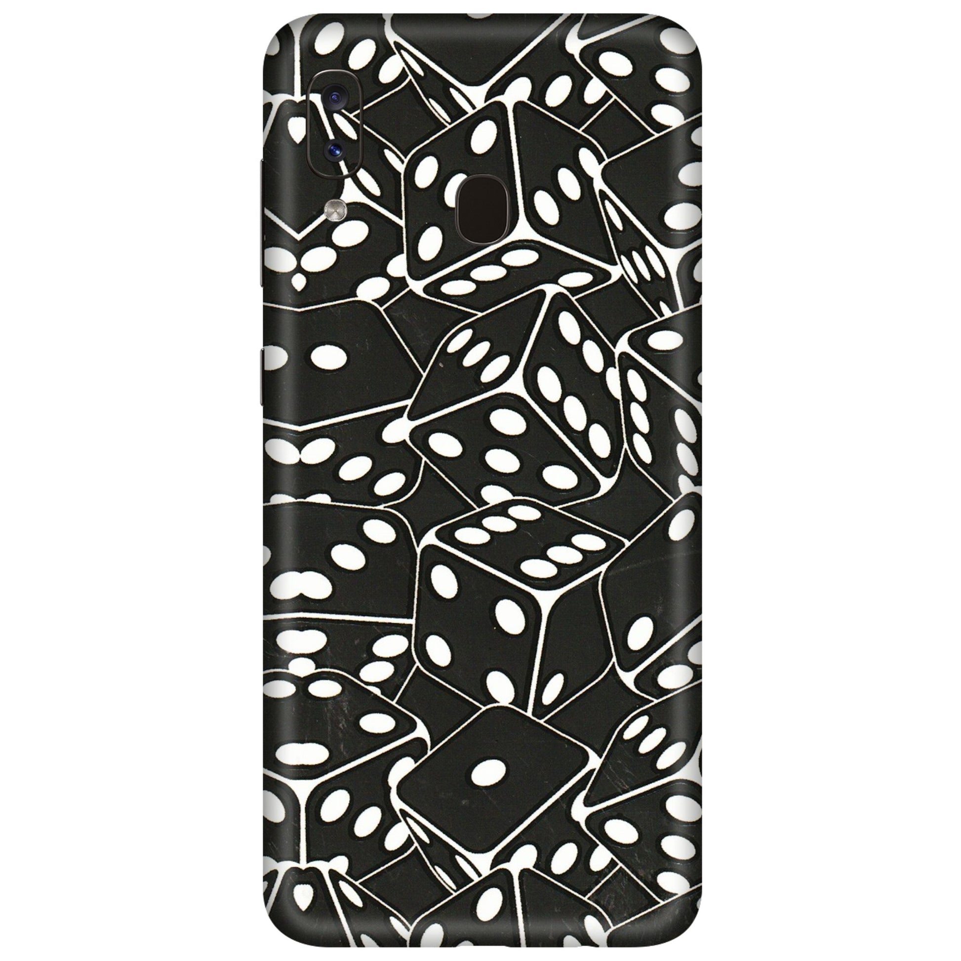 Samsung A/S Series Phone Skins (All Models) - Big Black Dices - 3D Embossed Finish (L-106) Samsung Galaxy A20