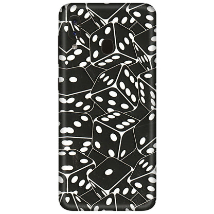 Samsung A/S Series Phone Skins (All Models) - Big Black Dices - 3D Embossed Finish (L-106) Samsung Galaxy A20