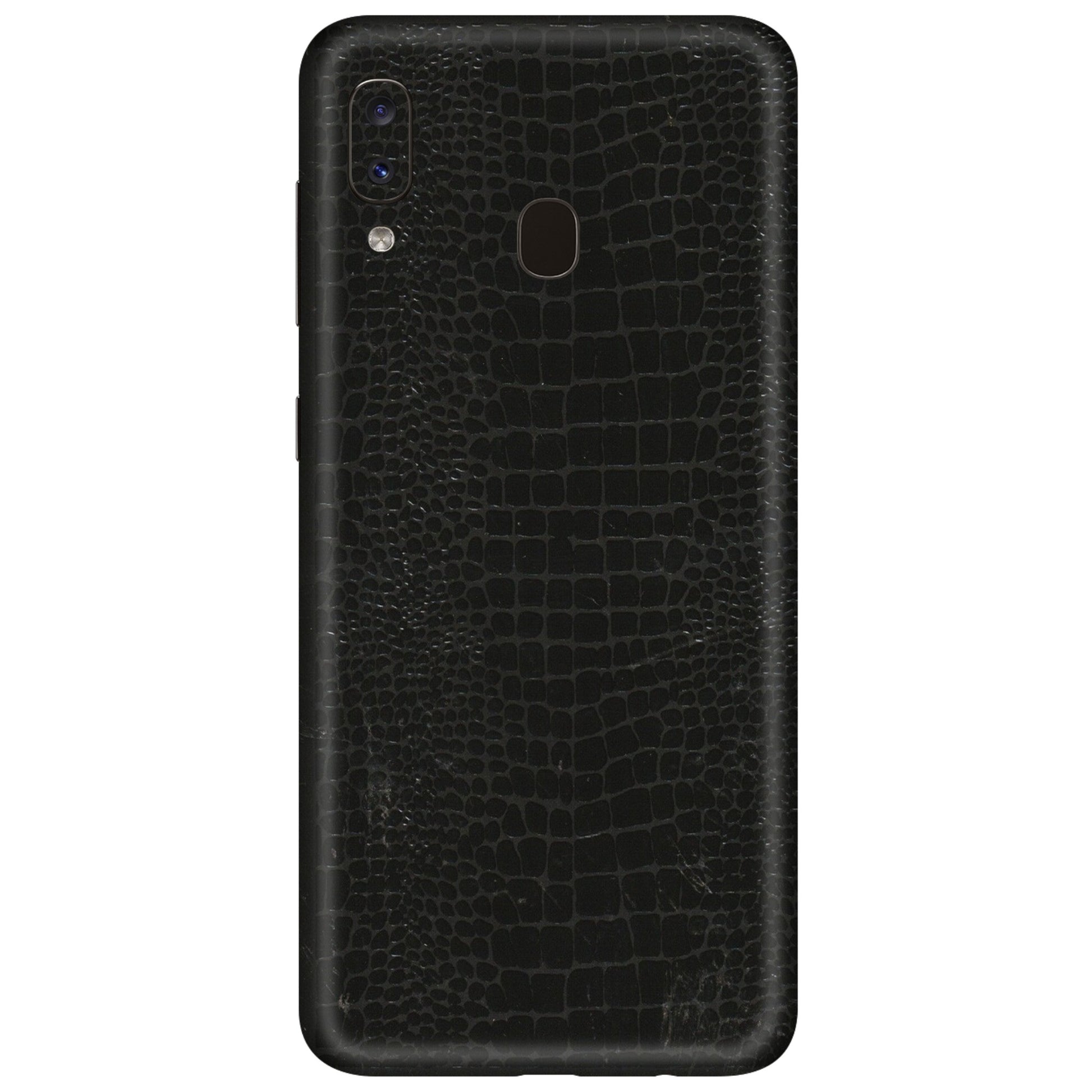 Samsung A/S Series Phone Skins (All Models) - Snake Leather Black - 3D Embossed Finish (L-107) Samsung Galaxy A20