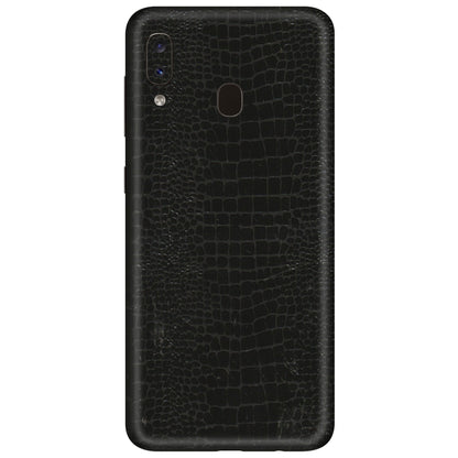 Samsung A/S Series Phone Skins (All Models) - Snake Leather Black - 3D Embossed Finish (L-107) Samsung Galaxy A20