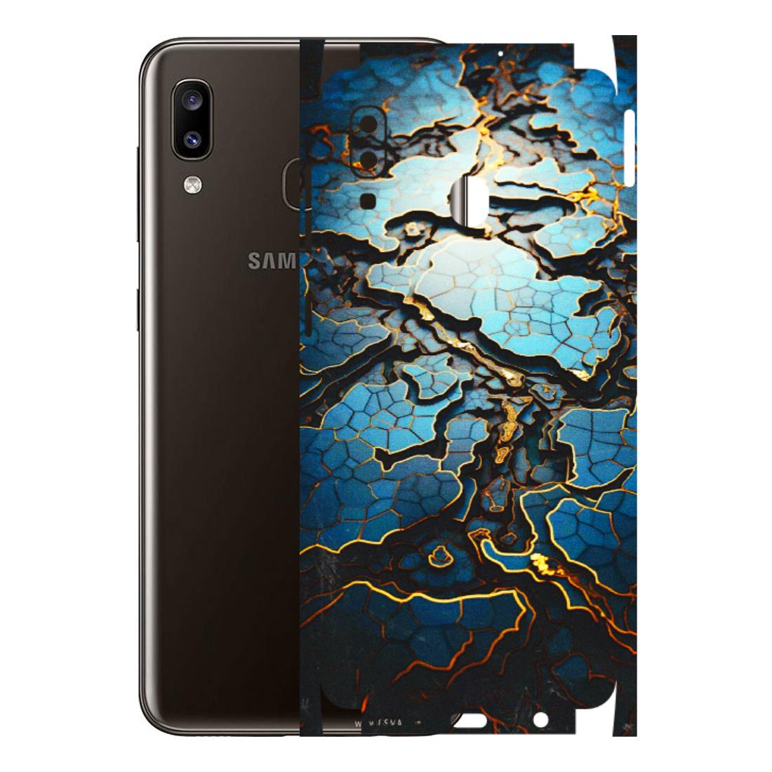 Samsung A/S Series Phone Skins (All Models) - Blue Gold Abstract - 3D Embossed Finish (L-11) Samsung Galaxy A20