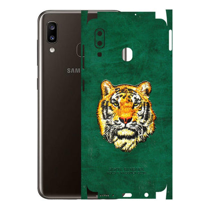 Samsung A/S Series Phone Skins (All Models) - Leather Feel Tiger - 3D Embossed Finish (L-111) Samsung Galaxy A20