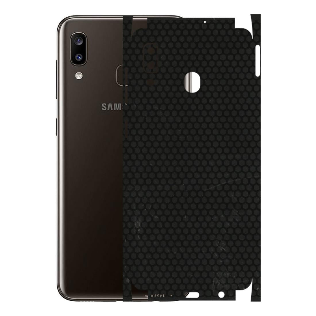 Samsung A/S Series Phone Skins (All Models) - Black honeycomb - 3D Embossed Finish (L-114) Samsung Galaxy A20