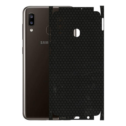 Samsung A/S Series Phone Skins (All Models) - Black honeycomb - 3D Embossed Finish (L-114) Samsung Galaxy A20