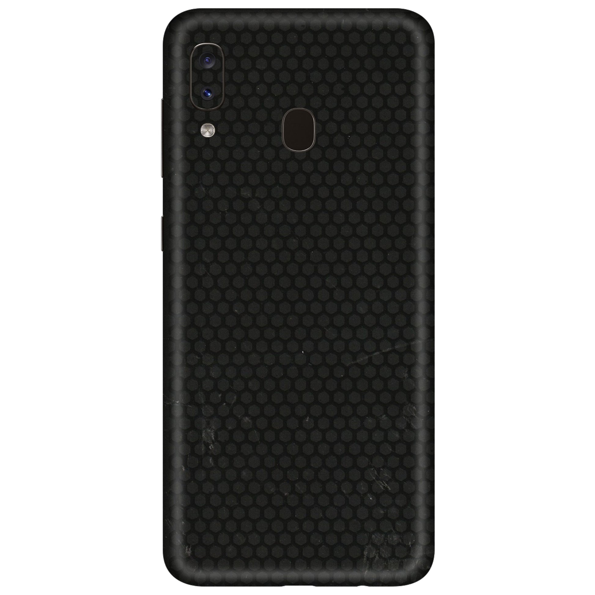 Samsung A/S Series Phone Skins (All Models) - Black honeycomb - 3D Embossed Finish (L-114) Samsung Galaxy A20