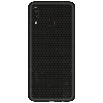 Samsung A/S Series Phone Skins (All Models) - Black honeycomb - 3D Embossed Finish (L-114) Samsung Galaxy A20