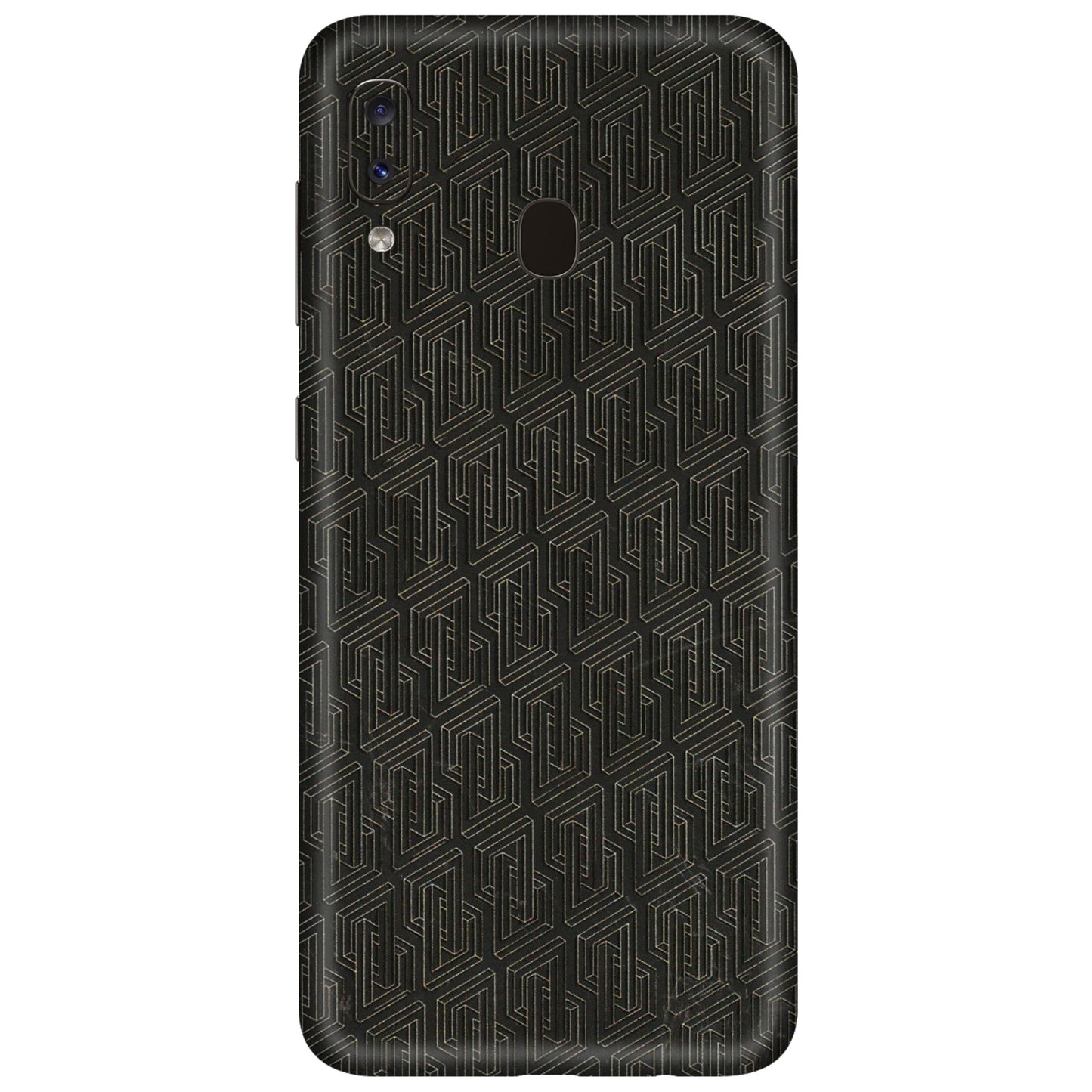 Samsung A/S Series Phone Skins (All Models) - Black Abstract Pattern - 3D Embossed Finish (L-117) Samsung Galaxy A20