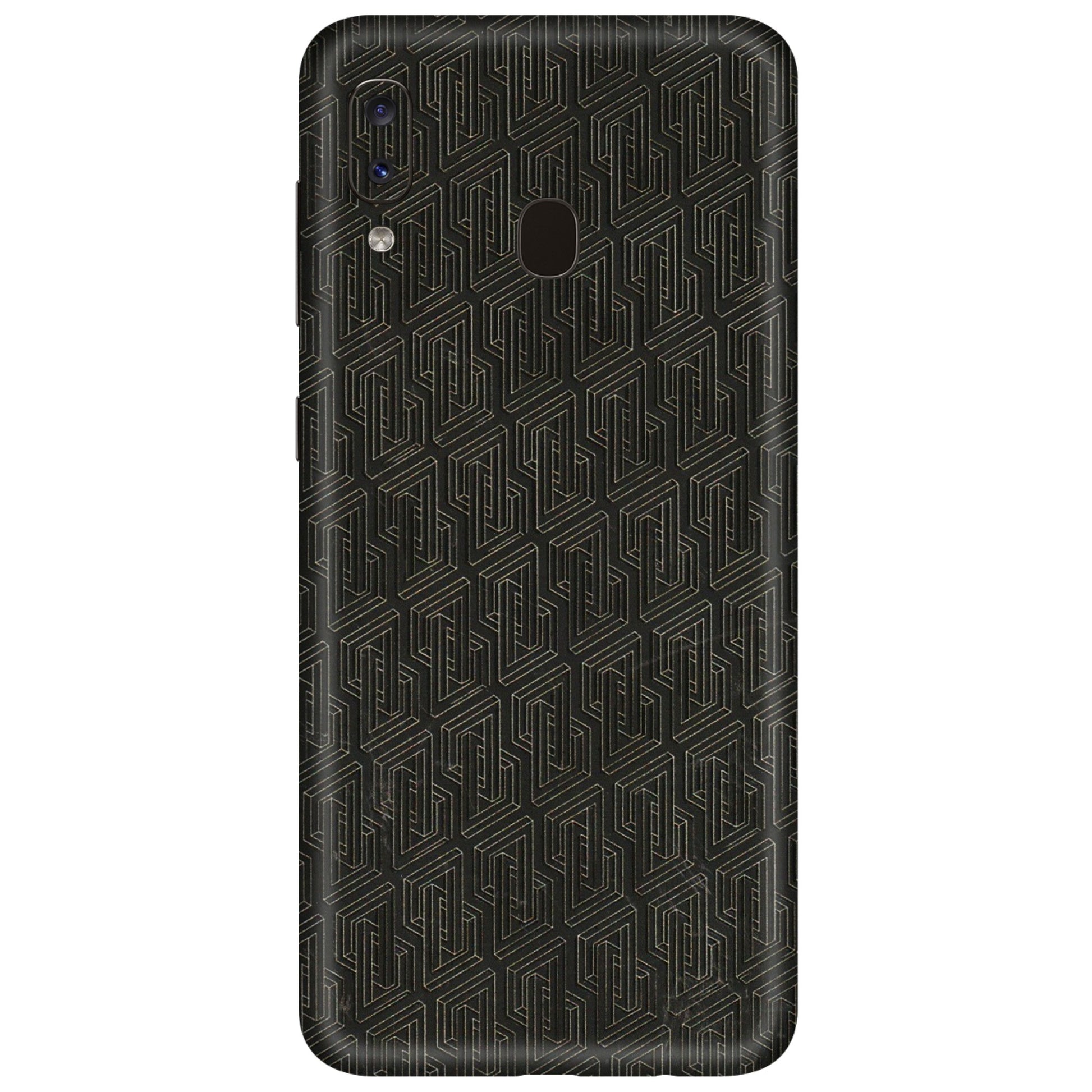 Samsung A/S Series Phone Skins (All Models) - Black Abstract Pattern - 3D Embossed Finish (L-117) Samsung Galaxy A20