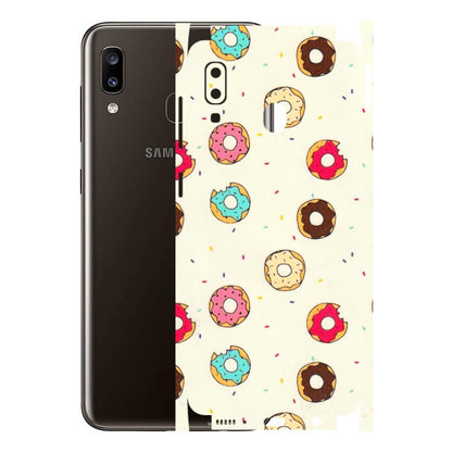 Samsung A/S Series Phone Skins (All Models) - Mini Donuts Doodle Art - 3D Embossed Finish (L-122) Samsung Galaxy A20