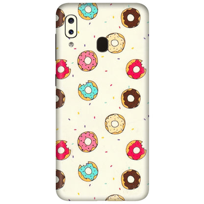 Samsung A/S Series Phone Skins (All Models) - Mini Donuts Doodle Art - 3D Embossed Finish (L-122) Samsung Galaxy A20
