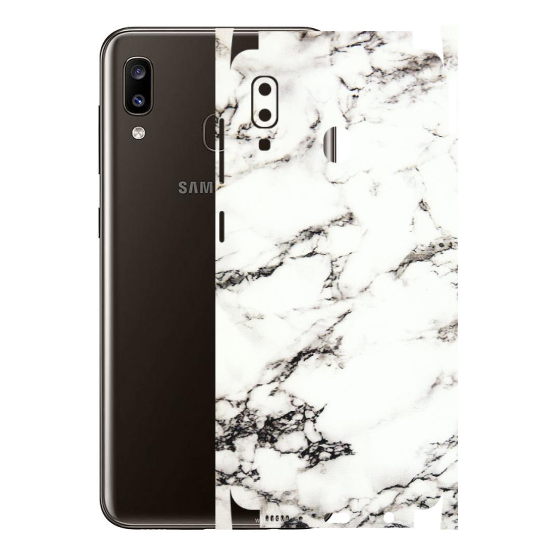 Samsung A/S Series Phone Skins (All Models) - Black and White Marble Texture - 3D Embossed Finish (L-124) Samsung Galaxy A20
