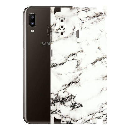 Samsung A/S Series Phone Skins (All Models) - Black and White Marble Texture - 3D Embossed Finish (L-124) Samsung Galaxy A20