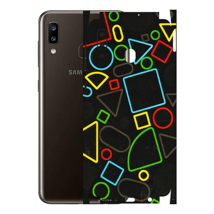 Samsung A/S Series Phone Skins (All Models) - Black Shapes - 3D Embossed Finish (L-131) Samsung Galaxy A20
