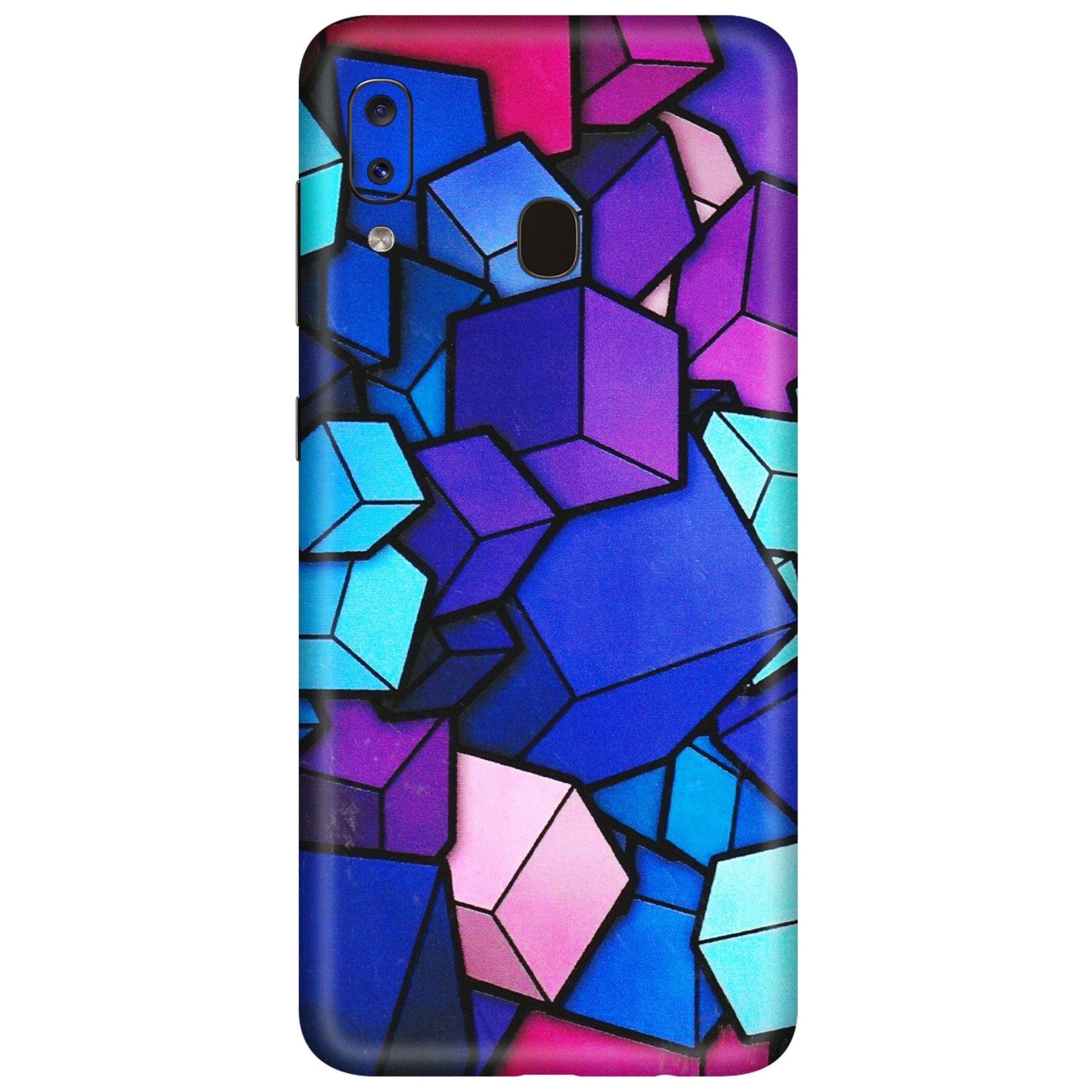 Samsung A/S Series Phone Skins (All Models) - Cube Doodle - 3D Embossed Finish (L-141) Samsung Galaxy A20