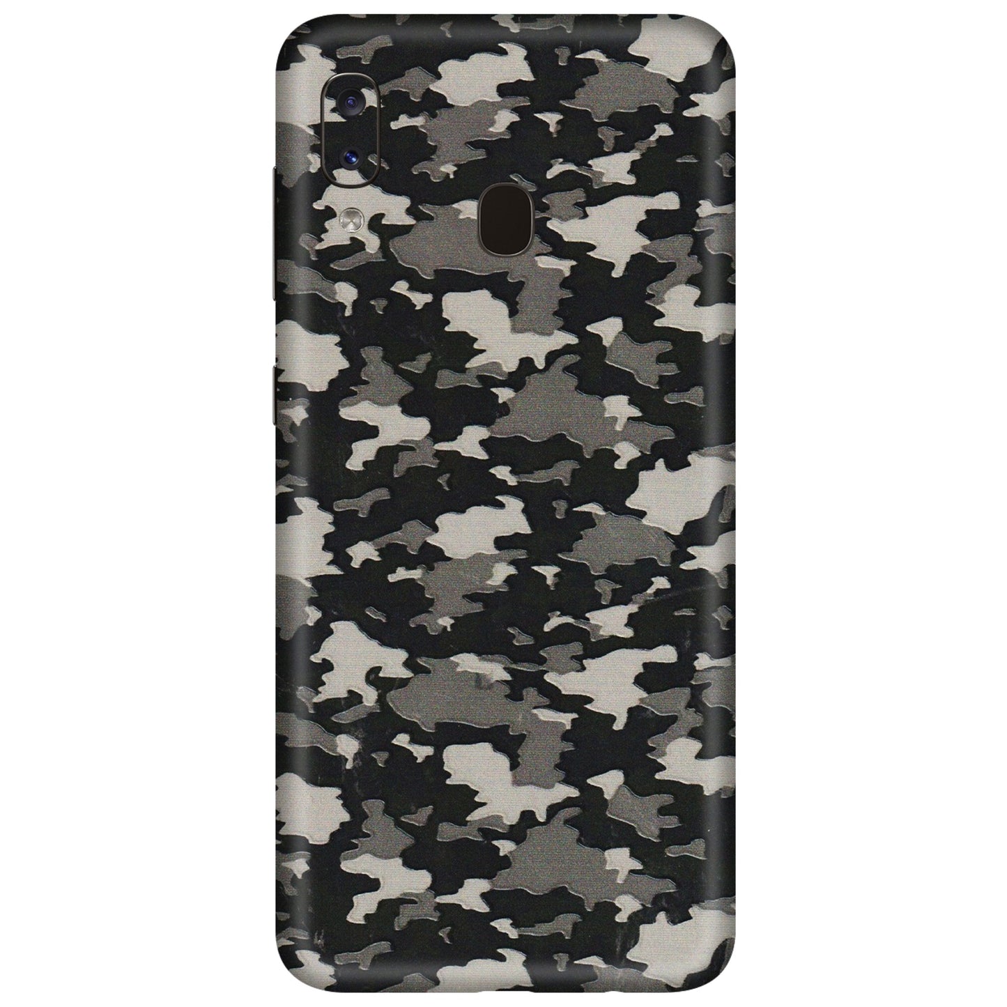 Samsung A/S Series Phone Skins (All Models) - Black/Grey Camoflaunge - 3D Embossed Finish (L-142) Samsung Galaxy A20