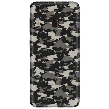 Samsung A/S Series Phone Skins (All Models) - Black/Grey Camoflaunge - 3D Embossed Finish (L-142) Samsung Galaxy A20