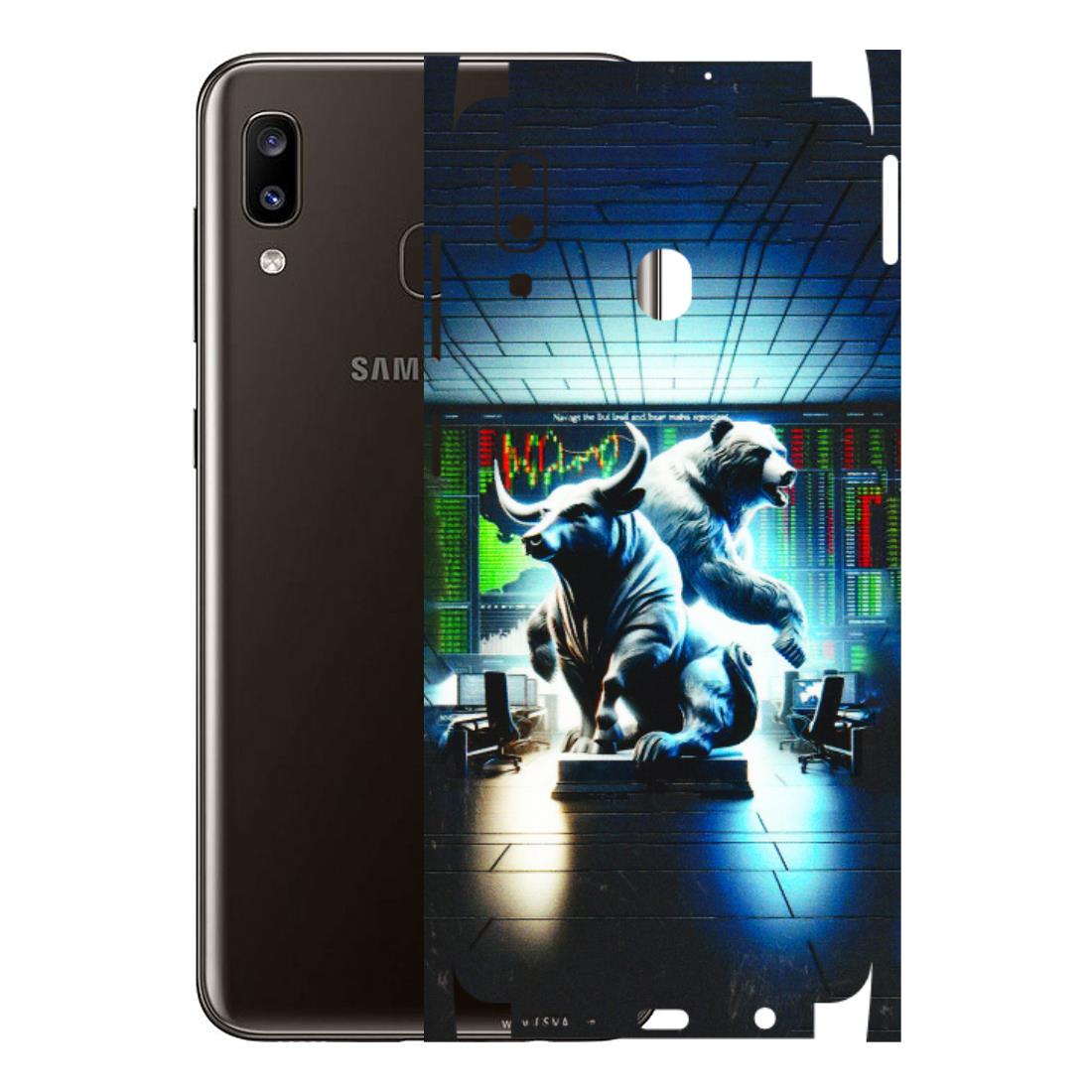 Samsung A/S Series Phone Skins (All Models) - Stock Market Sensex Bear vs Bulls - 3D Embossed Finish (L-15) Samsung Galaxy A20
