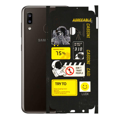 Samsung A/S Series Phone Skins (All Models) - Black Cassini - 3D Embossed Finish (L-161) Samsung Galaxy A20
