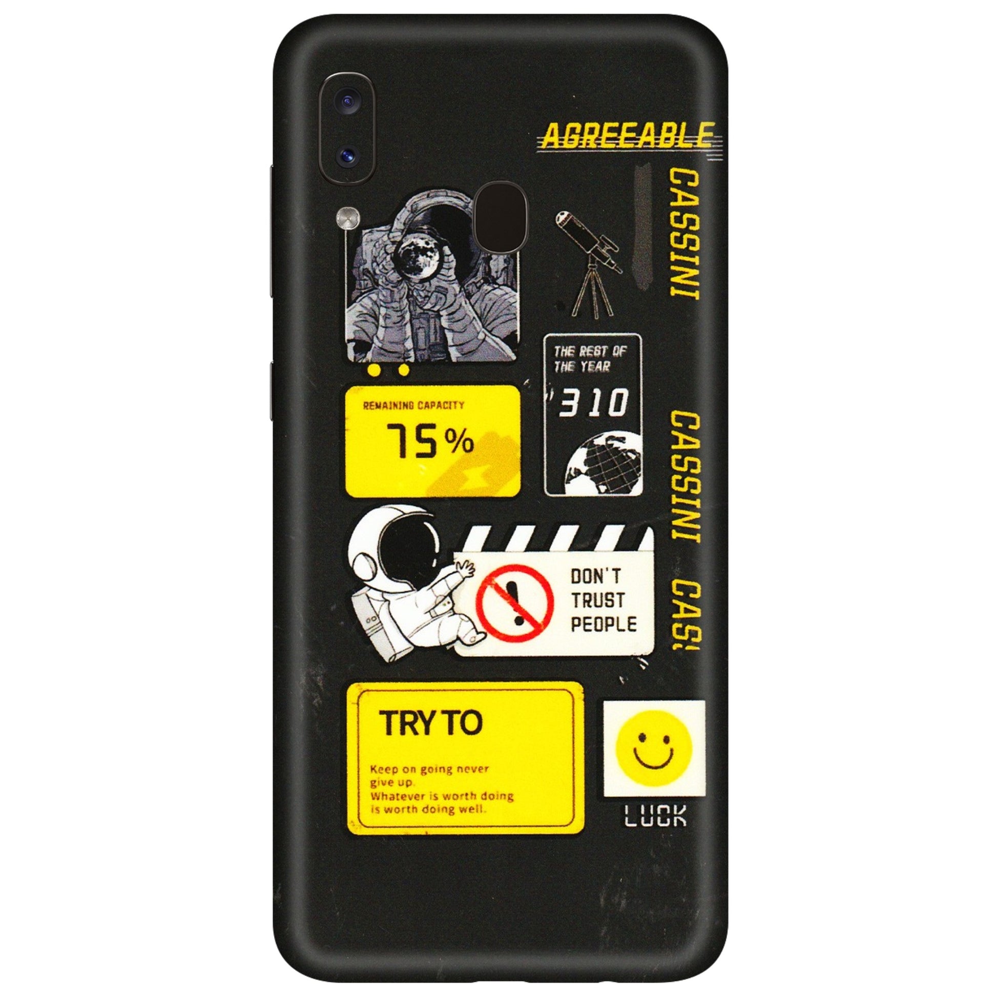 Samsung A/S Series Phone Skins (All Models) - Black Cassini - 3D Embossed Finish (L-161) Samsung Galaxy A20