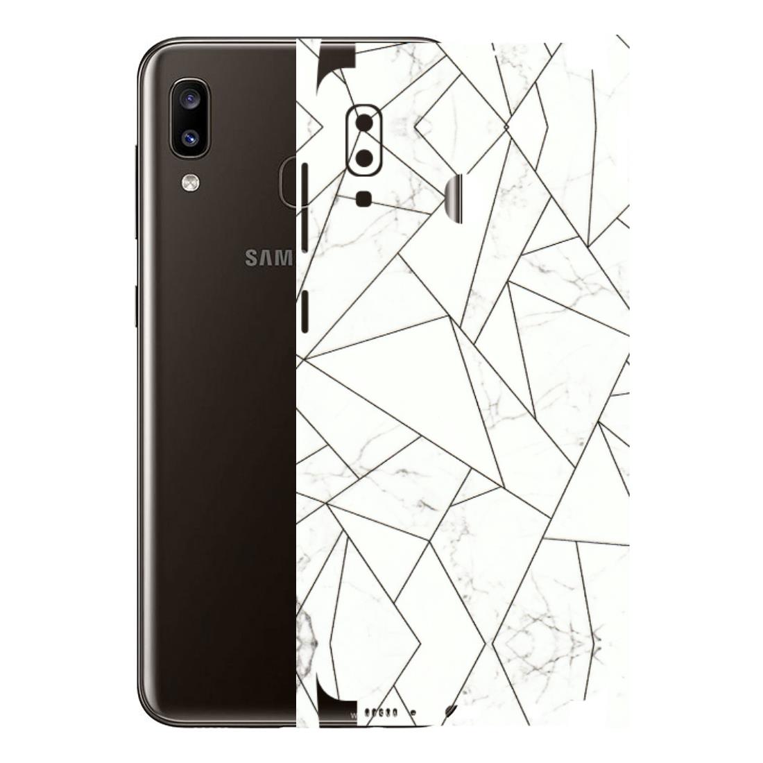 Samsung A/S Series Phone Skins (All Models) - Luxury White Marble Effect - 3D Embossed Finish (L-168) Samsung Galaxy A20